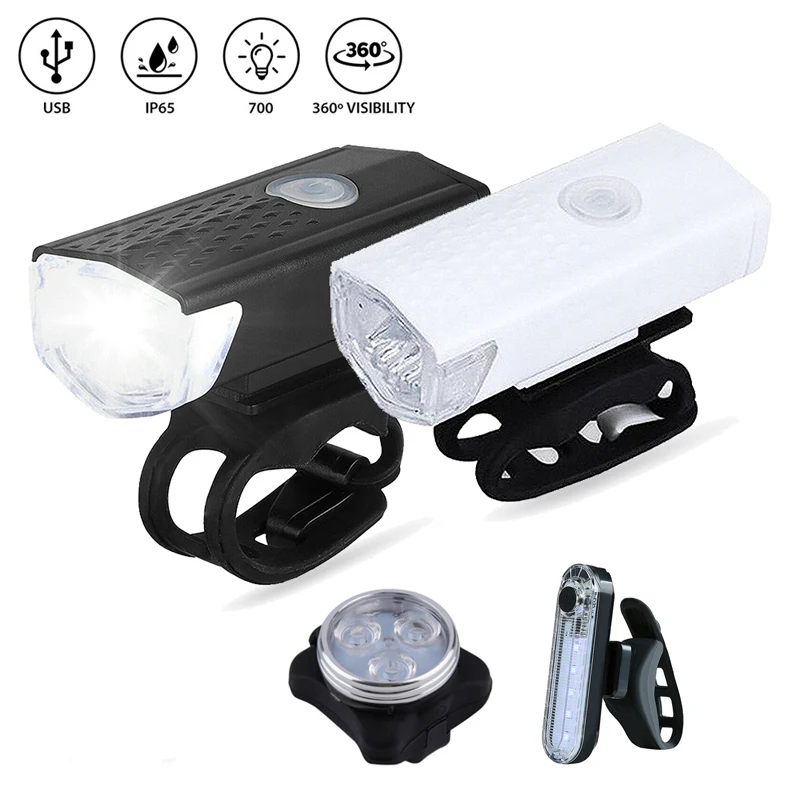 

Передняя и задняя светодиодная фара, перезаряжаемая USB-вспышка для велосипеда, фонарь для езды на велосипеде, светильник велосипедная лампа...
