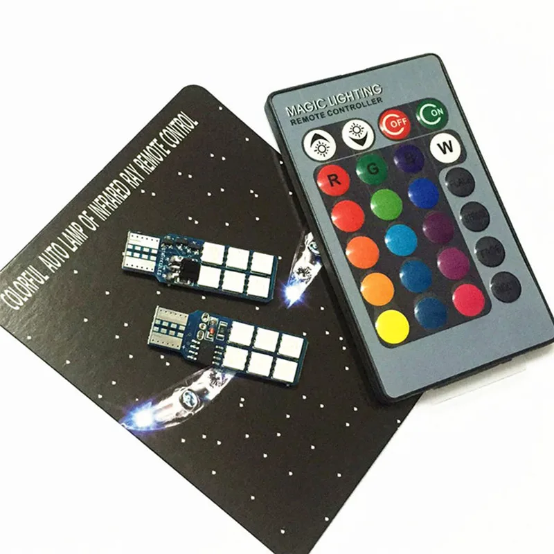 2 шт. Автомобильные светодиодные лампы для чтения T10 12SMD 5050 RGB | Автомобили и