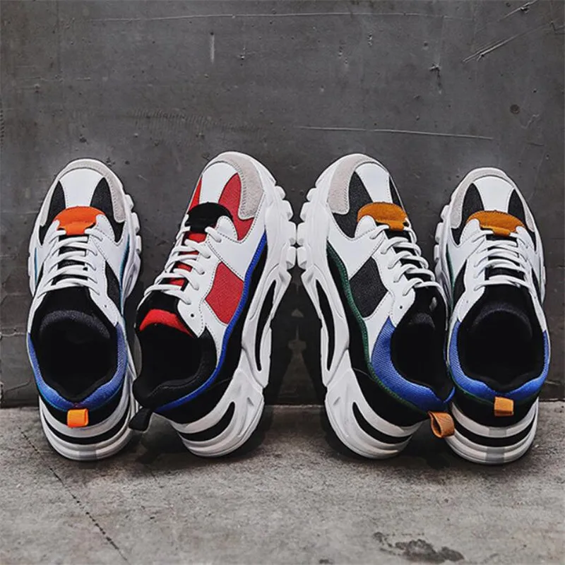 

2020 new spring men's sneakers fashion warm casual shoes breathable high-quality lace-up shoes low-top daddy shoes Y008