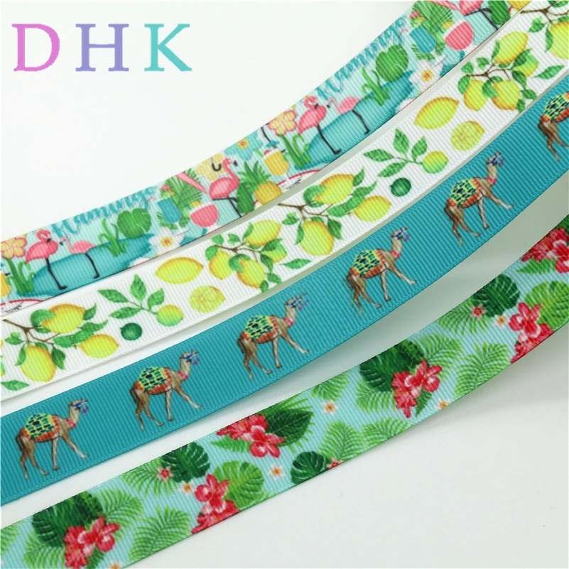 DHK 7/8 'ɵ ярдов цветы с рисунком плодового дерева для напечатан Grosgrain ленты