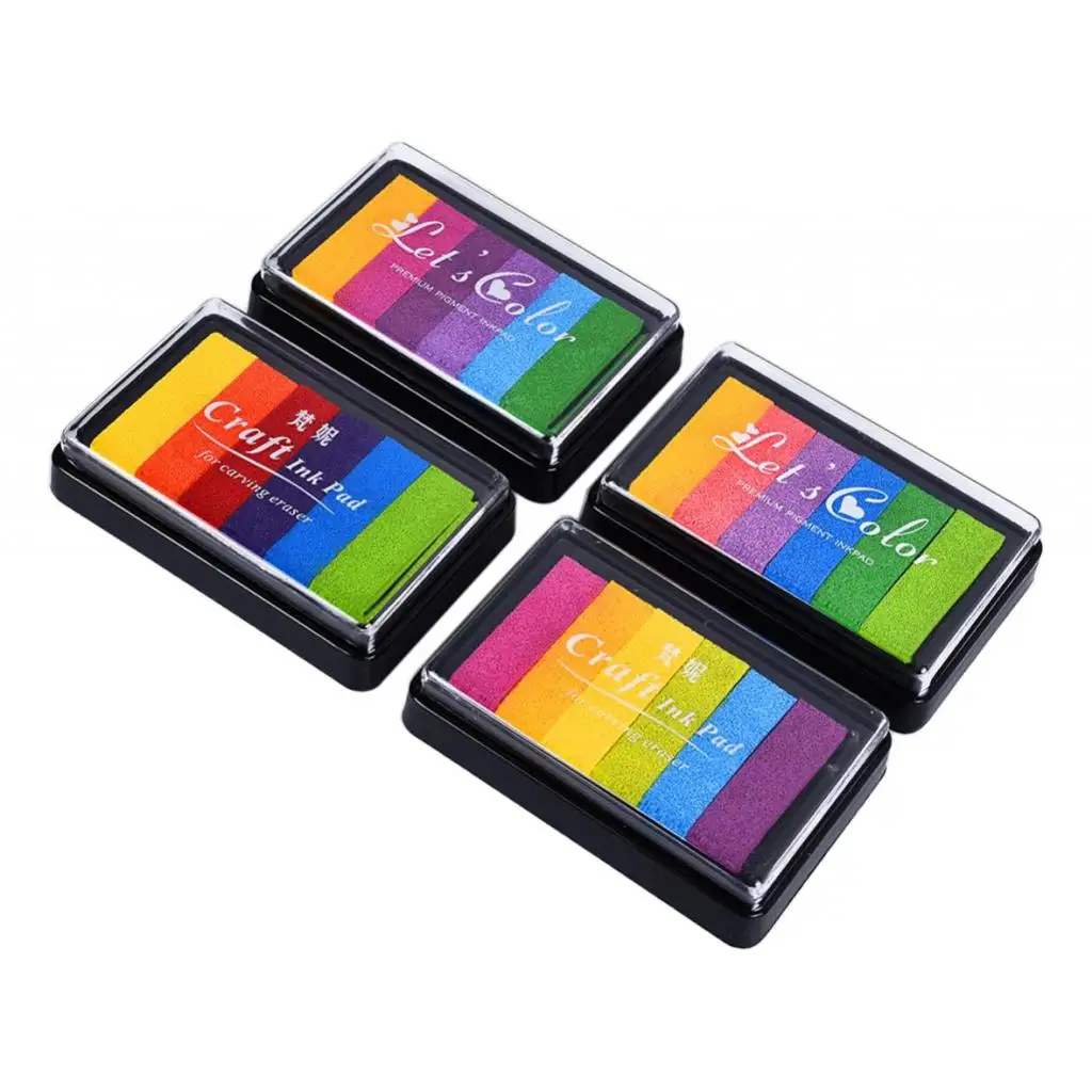 

Rainbow Stamps Pillow Ink Pads Multicolored Craft Paper Line of The Arts