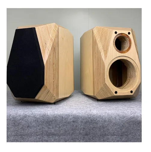 6.5'' / 8 '' inch multilayer solid wood splint empty speaker cabinet bookshelf speaker shell classic corner-cut type 2PCS