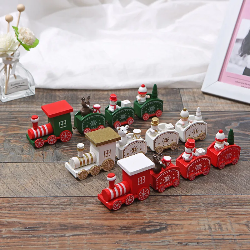

Кукольный домик цветной мультяшный маленький поезд Рождественская модель BJD Праздничная детская игрушка декоративные аксессуары