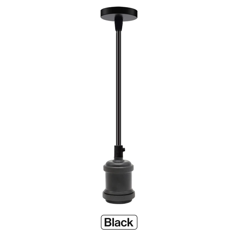Black Set KARWEN винтажный держатель лампы edison E27 винтовая лампа база 110 В 220 В алюминиевая световая розетка промышленная Ретро фурнитура держатель лампы подвесной светильник - Цвет: Black Set