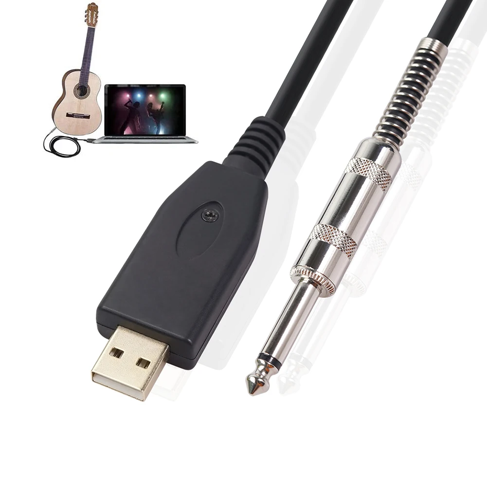 Тип USB C Male к 6 35 мм Мужской кабель гитарный аудио Запись адаптер Шнур гитары