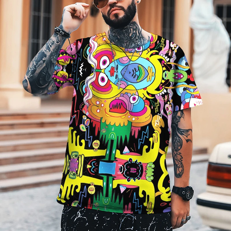 

Мужские топы с различным объемным рисунком, художественный смешной абстрактный топ с 3D принтом, брендовая одежда большого размера 9XL