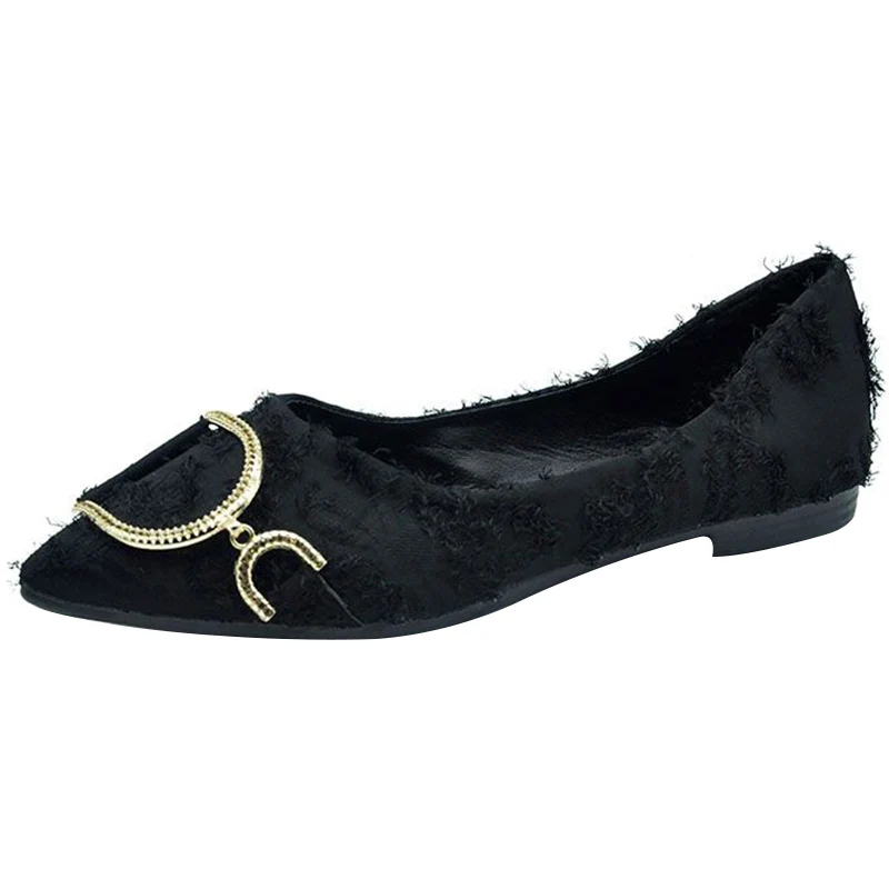 

Fashion Trend Pointed Shallow Mouth Women's Shoes Spring And Autumn New Comfortable Flat Large Size Single Shoes