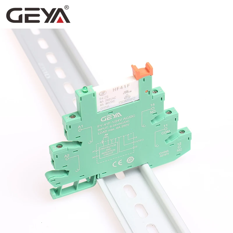 GEYA тонкий релейный модуль цепи защиты 6A реле 12VDC/AC или 24VDC/AC реле разъем 6,2 мм толщина