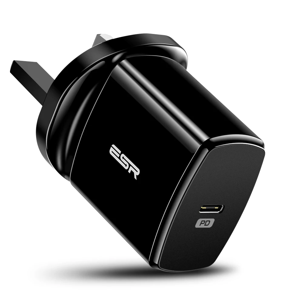ESR USB C зарядное устройство 18 Вт, зарядное устройство со складной вилкой типа C PD зарядное устройство для iPhone XS/XR/XS Max iPad Pro samsung - Тип штекера: Великобритания