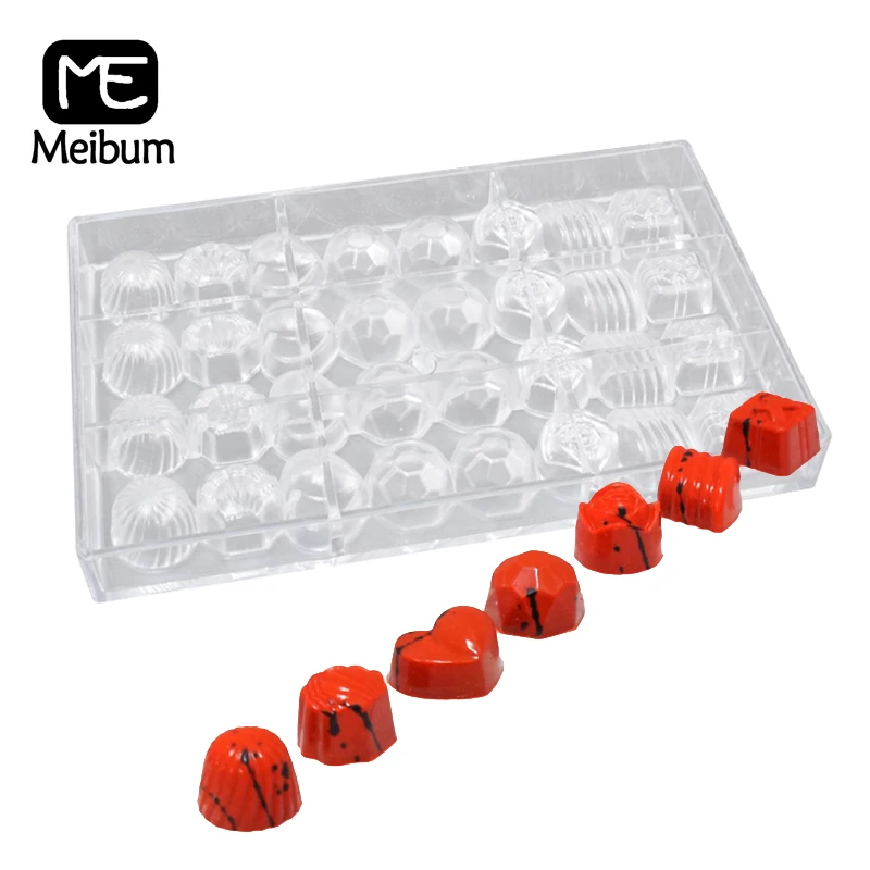 

Polycarbonate Chocolate Mold 10g Hard Candy PC Plastic Mould Kitchen Bakeware 32 Cavity Confectionery Dessert Pan Baking Tools