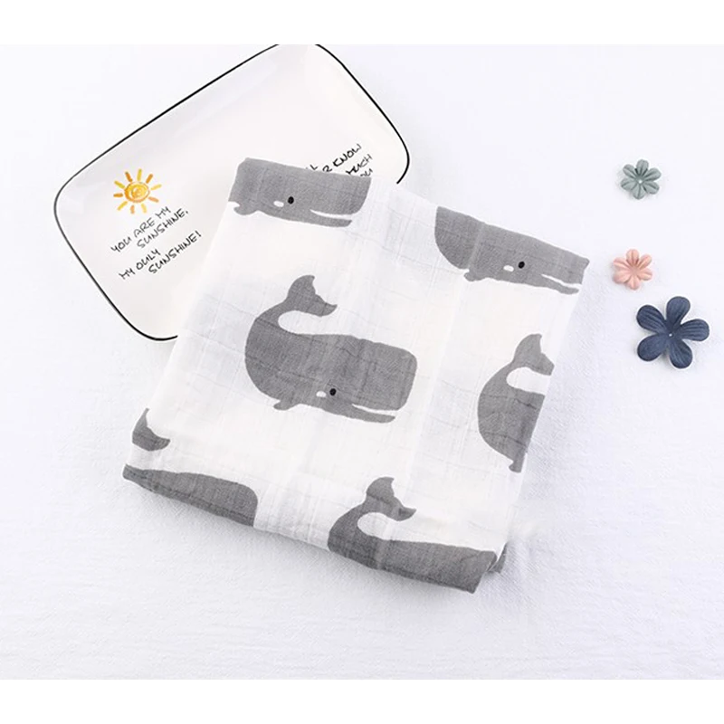 Cotton Baby Blankets Newborn Soft Organic Cotton Baby Blanket Muslin Swaddle Wrap Feeding Burp Cloth Towel Scarf Baby Stuff
