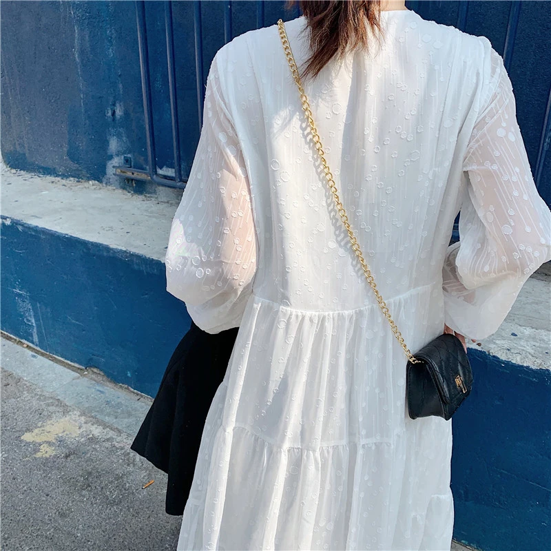 Женское Прозрачное платье-миди Mozuleva Белое мягкое приталенное платье на шнуровке