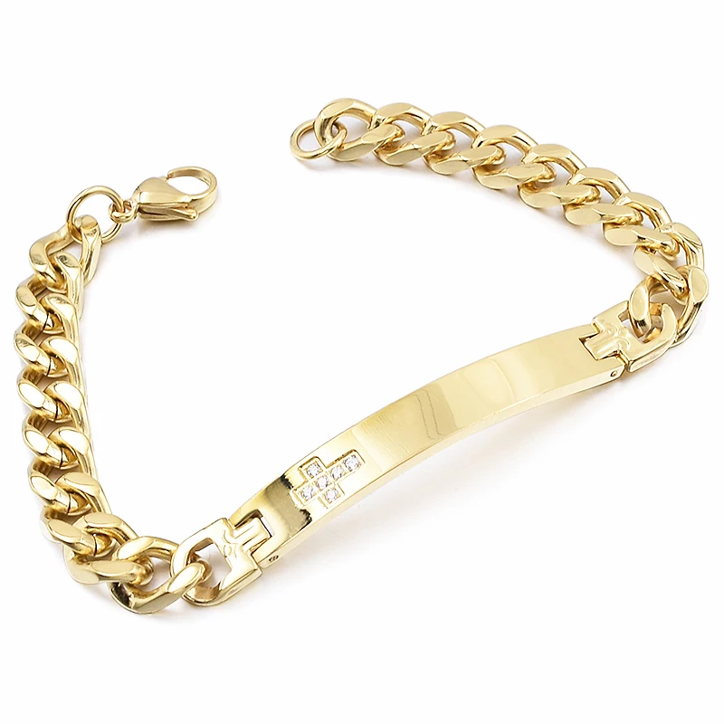 

Модный очаровательный браслет GOKADIMA с распятием из нержавеющей стали для женщин и мужчин, браслет с крестом, оптовая продажа ювелирных изделий WB1000