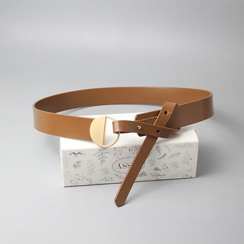 Ladies leather knot belt sweet elegant decorative waist chain belts for women 2023 fashion