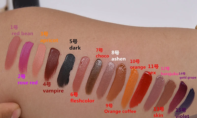 

15PCS/LOT Lipgloss Sexy Red Lip Velvet Liquid Lipstick Waterproof Matte Lipstick LongLasting LipGloss Makeup Nude Lip Makeup
