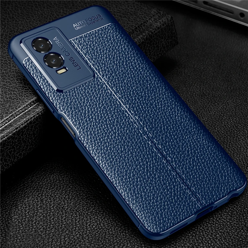 For Vivo Y76s Case For Vivo Y76S Case Luxury Leather Soft Fundas Shell Phone Protective Silicone Case For Vivo Y76S Cover