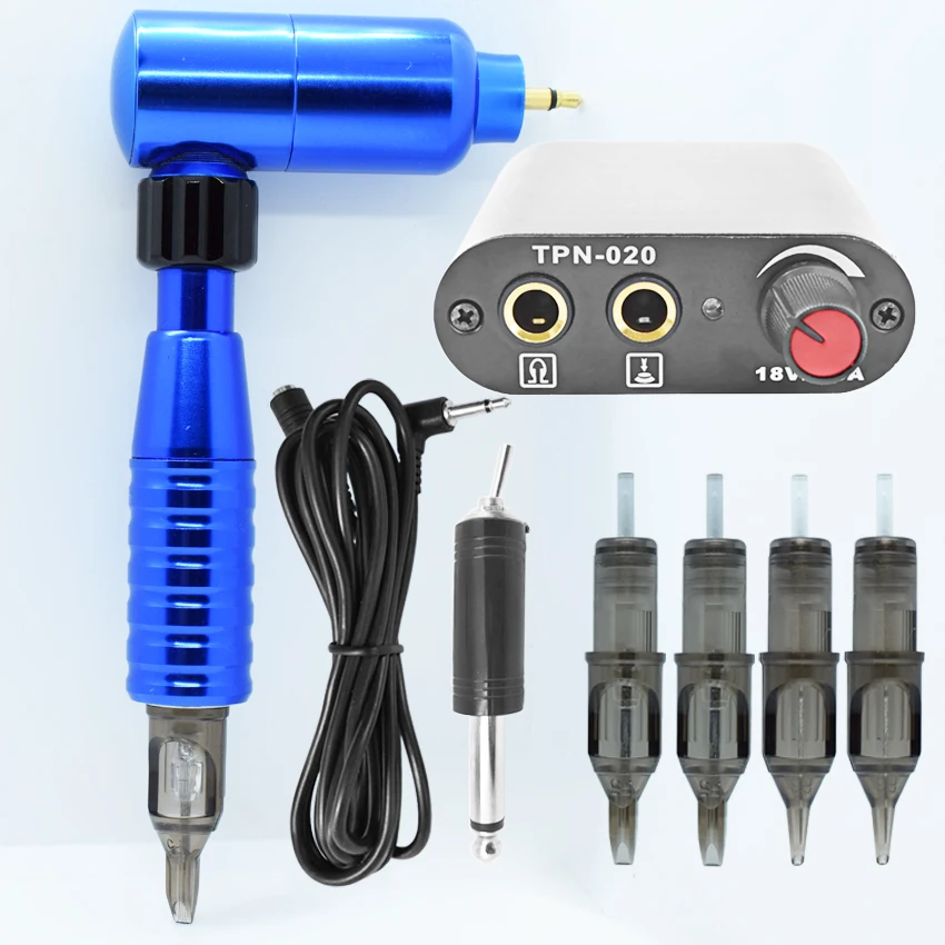 Professional Tattoo Machine Kit Tattoo Power Supply Rotary Pen With Cartridges Needles For Permanent Makeup Tattoo Modules