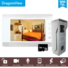 Видеодомофон Dragonsview, 7-дюймовый проводной дверной звонок, HD запись, обнаружение движения, дневное и ночное видение, разблокировка