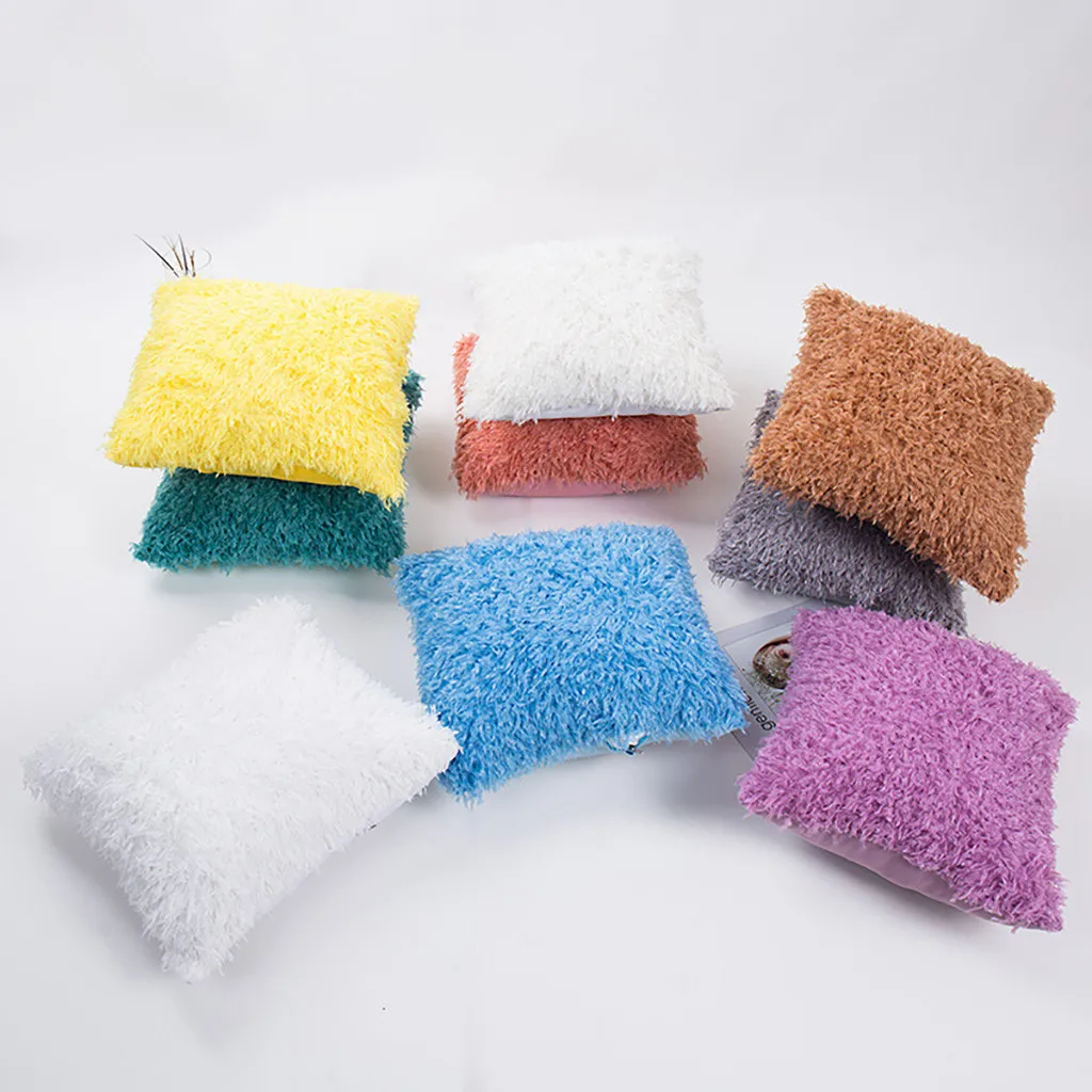 Мягкие плюшевые искусственные меховые декоративные пуховые бархатные наволочки