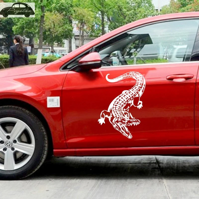 Крокодил наклейка Аллигатор полый стикер окна автомобиля винил Забавный