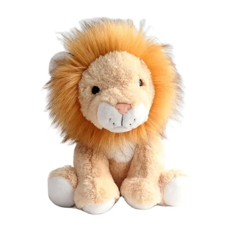 

25cm Kids Stuffed Toys Cute Sitting Posture Lion Soft Simulational Animals Pillow Baby Appease Dolls Kawaii Gifts For Children