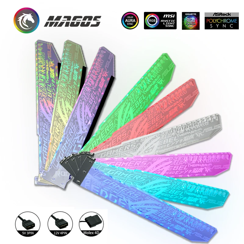 Подставка для видеокарты 12 В RGB/5 A RGB с опорой цветной светодиодный кронштейн VGA