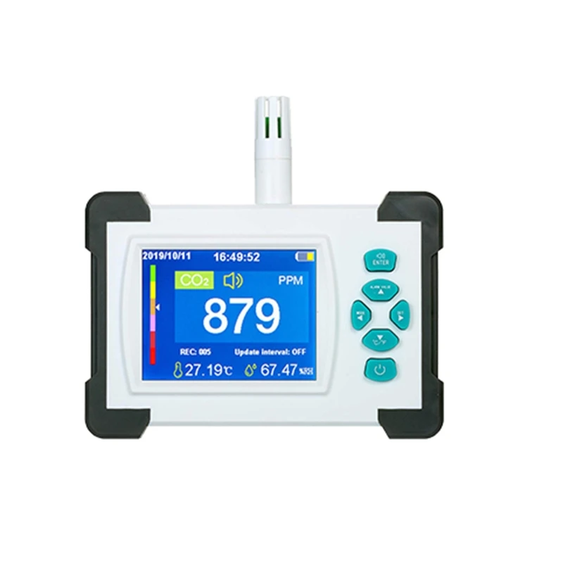 

Portable Carbon Dioxide Air Quality Monitor with Temperature and Humidity Display CO2 Meter Tester with Rechargeable