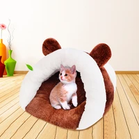 warm fleece cat bed pet cat house cute soft winter slippers style suitable cat dog house for pets cushion high quality products
