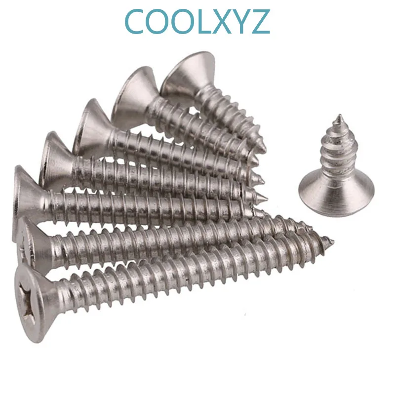 304 Крест из нержавеющей стали с потайной головкой Самонарезающий винт плоской ка