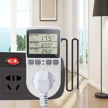 KT3100 Thermostat Digital Temperature Controller Socket Outlet Timer Switch Sensor Heating Cooling 16A 220V for Heat Mat