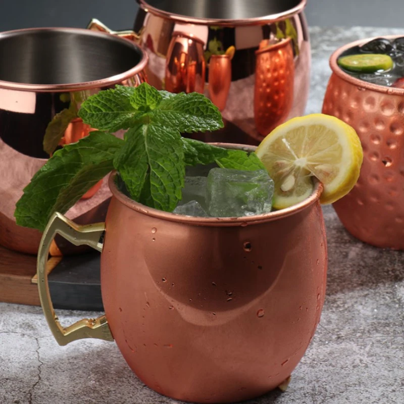 

530ML Copper Plated Hammer Point Maker Moscow Mule Stainless Steel Cocktail Cup Metal Bar Cup Stainless Steel Cup Coffee Mug