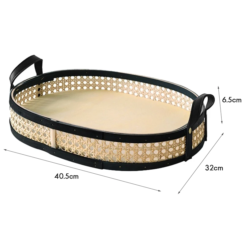 

Rattan Storage Basket Dessert Fruit Cake Bread Dessert Basket Storage Box Woven Desktop Sundries Severing Tray