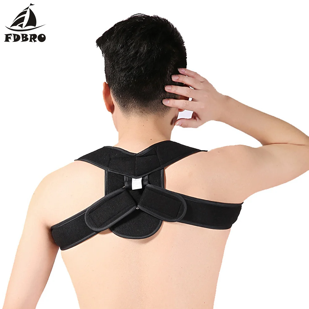 FDBRO Adult Child Corset Spine Brace Back Belt Orthotics Support Adjustable Upper Shoulder Posture Corrector |