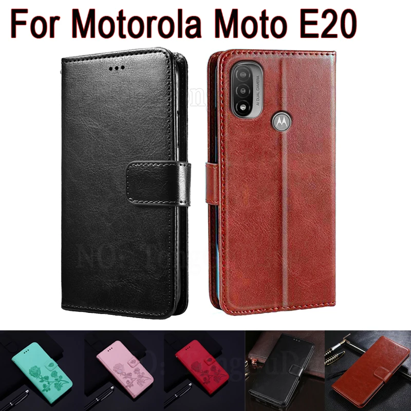 

Etui Cover For Motorola Moto E20 Case Phone Protective Shell Book For Motorola E20 Aruba XT-2155 Flip Wallet Leather Stand Cases