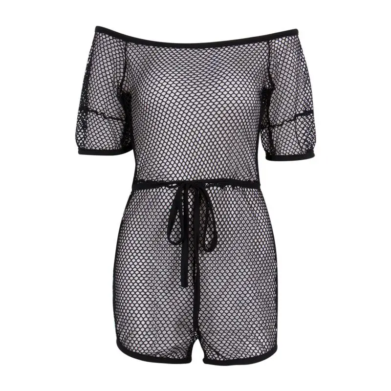 

Summer Ladies Bathing Suit Beach Wear Sexy Bikini Cover Up Mesh Hollow Crochet Swimsuit Beach Jumpsuit Women Beachwear Swimwear