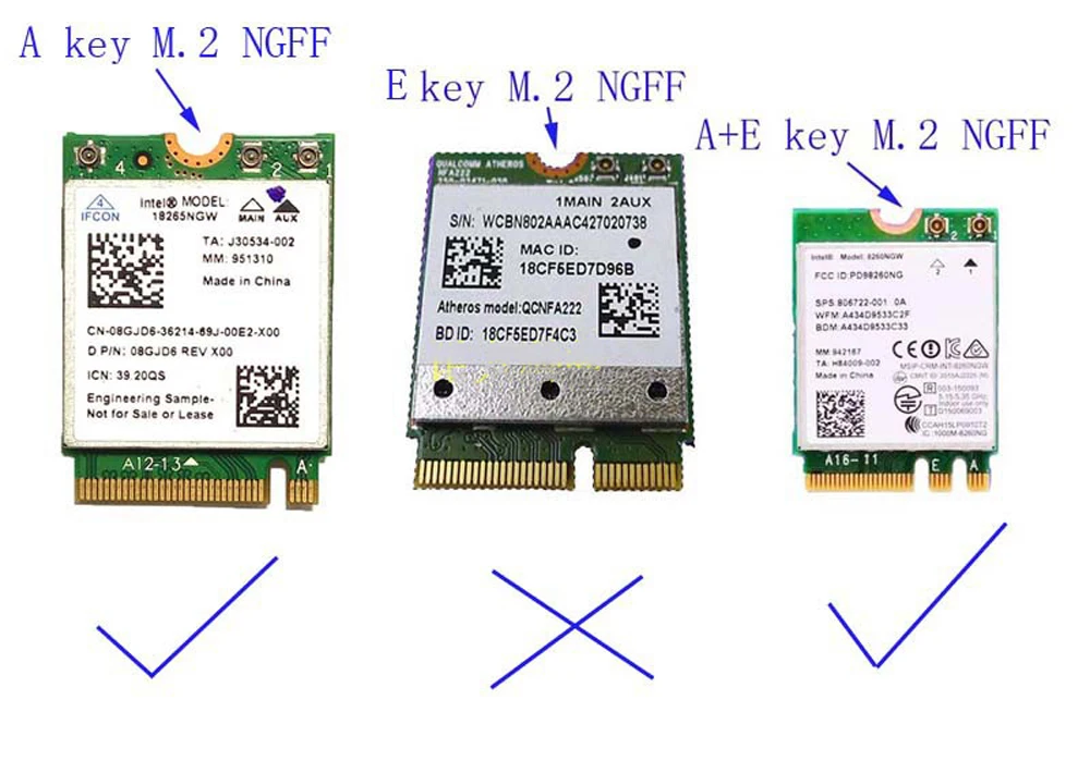 Адаптер Wi-Fi M.2 адаптер Bluetooth беспроводная карта NGFF ключ A/A + E 2230 для Macbook Air 2013-2017 M2