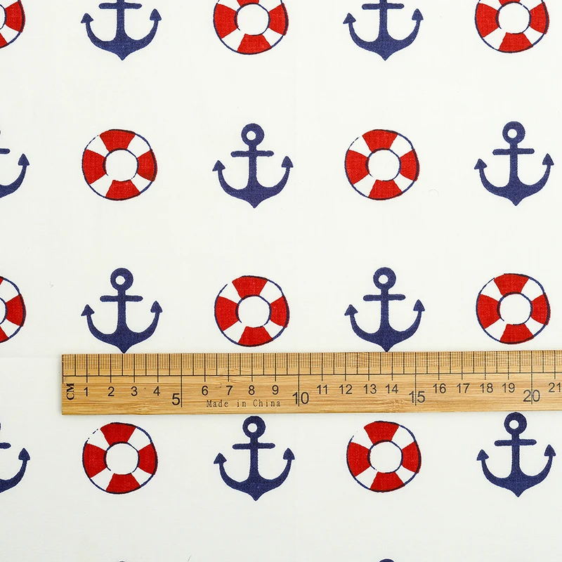 Морской якорь в полоску саржевая хлопчатобумажная ткань стрела морской морская