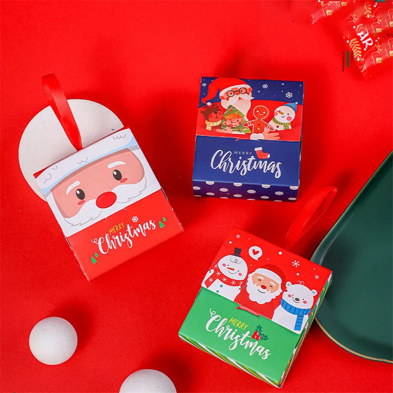 

10/20/100pcs Christmas Chocolate Dragee Boxes Packaging Invite Gifts Favors For Guests Merry Xmas Paper Bags Wholesale