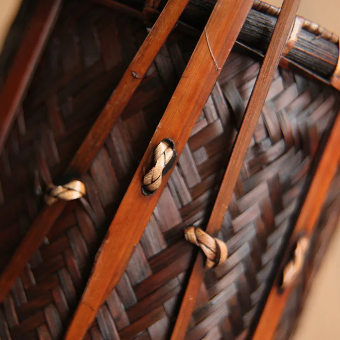 Japanese Style Vintage Handmade Bamboo Weave Vase Flower Baskets Tabletop Flowerware Accessories Jardiniere Creative Home Decor | Дом и сад