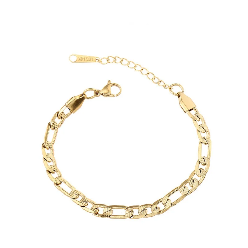 

Women's Fashion Stainless Titanium Bracelet Jewelry Chunky Chains PVD gold plated