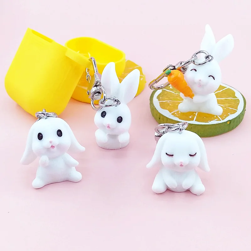 Мультяшный милый большой кролик и собака брелок для ключей автомобильный кулон