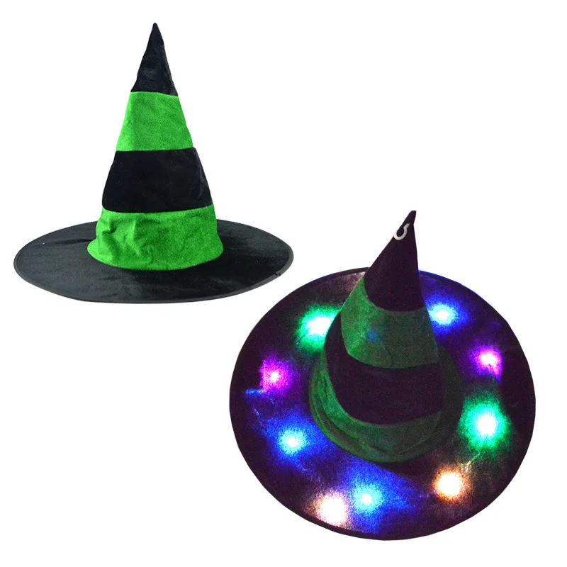 

Halloween Decoration LED Glowing Lights Witch Hats Halloween Costume Props Halloween Outdoor Tree Garden Hanging Glow Party