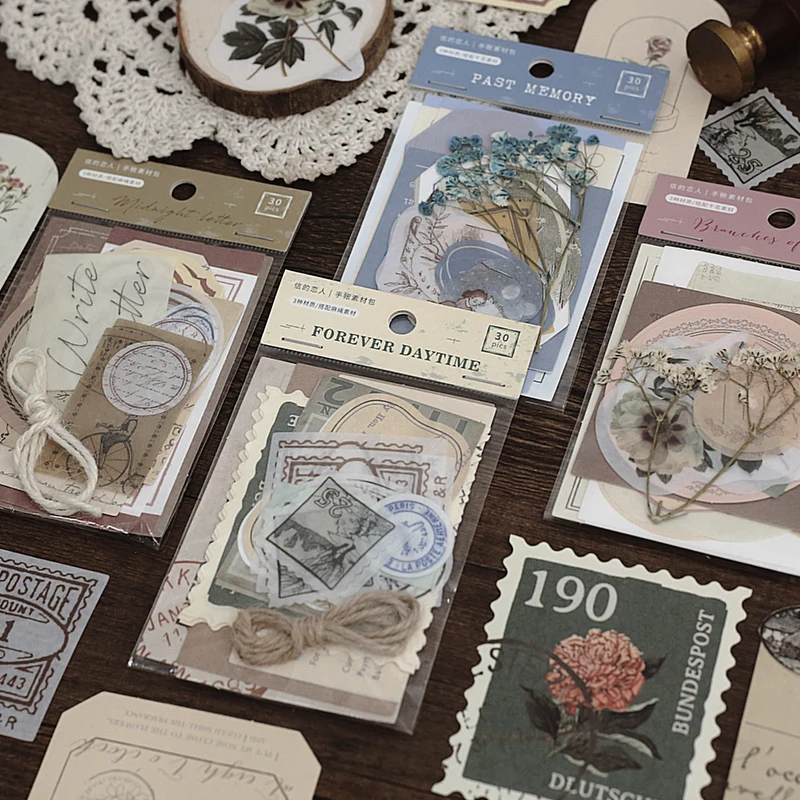 Yoofun 30 шт./упак. Washi бумага + для письма специальная винтажные наклейки