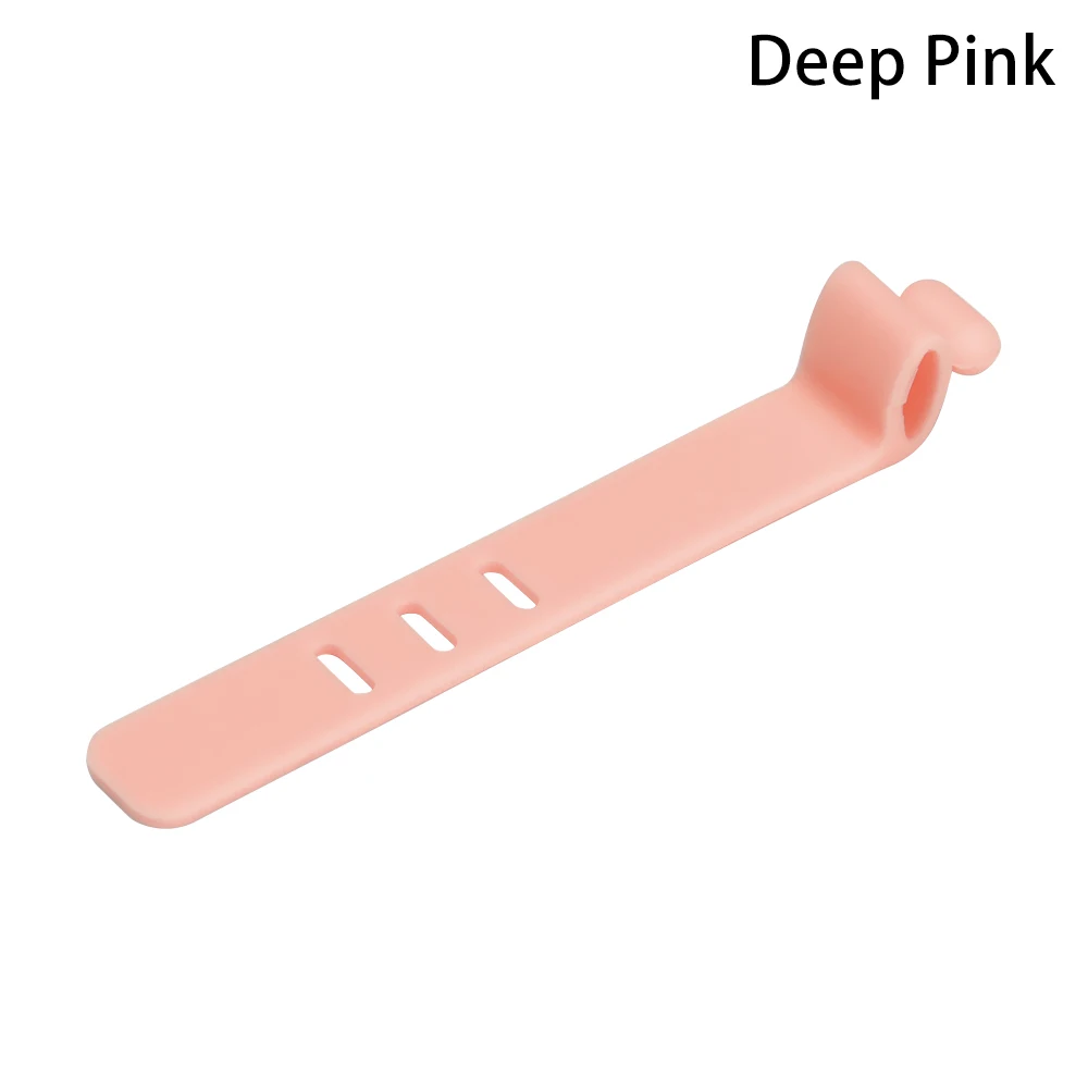 deep pink Силиконовый держатель для сматывания кабеля, органайзер для проводов, Завязывающийся шнур, держатель для хранения, зажим для iPhone, наушники для смартфонов, аксессуары - Цвет: deep pink
