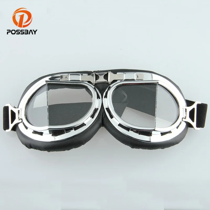 

POSSBAY Classic Motorcycle Glasses Goggles UV Protection Oculos Motocross Bike Ski Skate Eyewear Vintage Cafe Racer Glasses