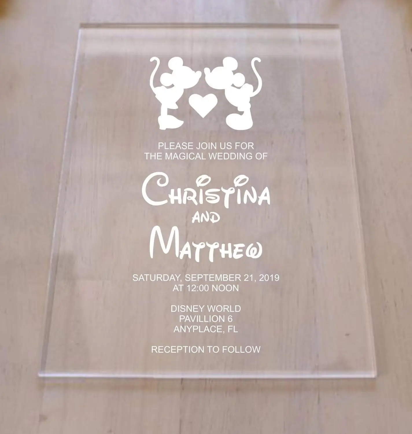 Акриловое Свадебное приглашение уникальное свадебное с лазерной гравировкой
