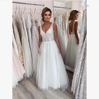 elegant wedding dress v neck custom robe de mariee sleeveless with feathers gorgeous white lace appliques tulle bride women f