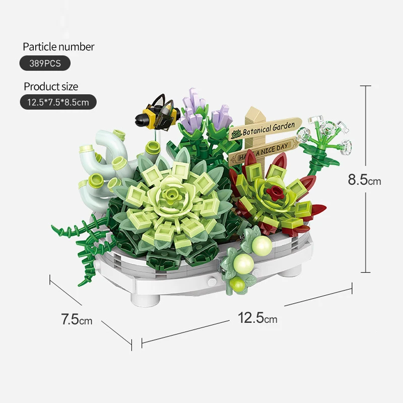 389 шт. Детский конструктор суккуленты