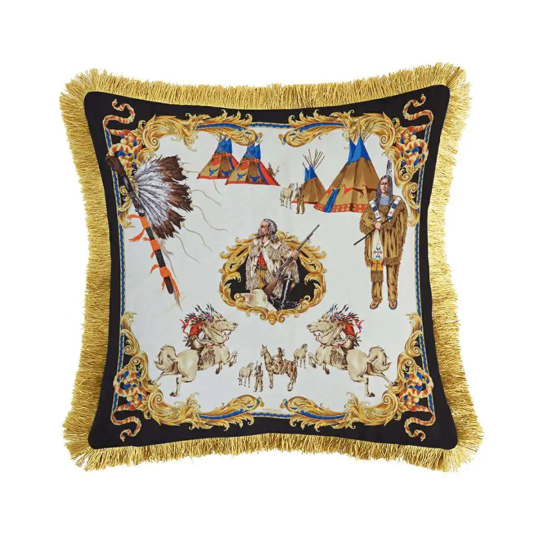 Уплотненная струнная наволочка с принтом, декор для гостиничной гостиной, Зара*, женские бархатные подушки с кисточками, мягкий чехол мягкий, двойной