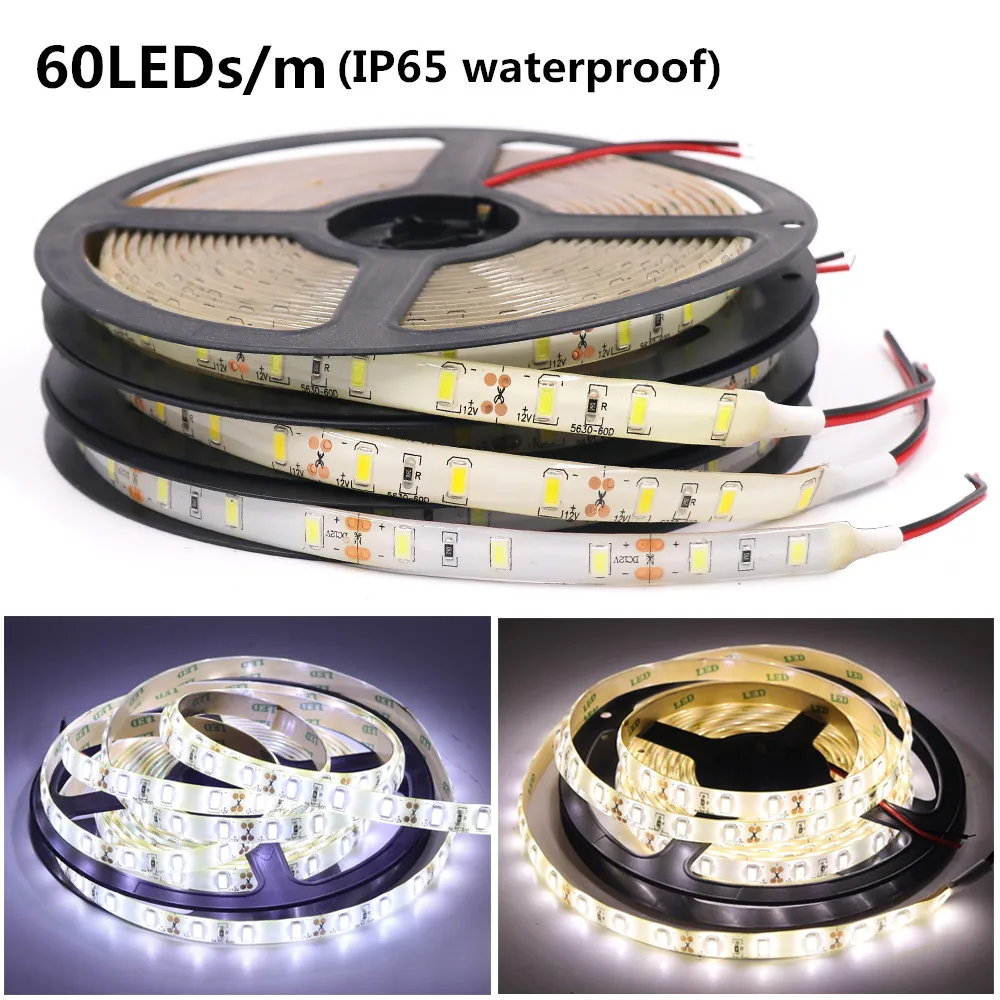 12 В постоянного тока 5630 Светодиодная лента естественный белый/теплый белый 60